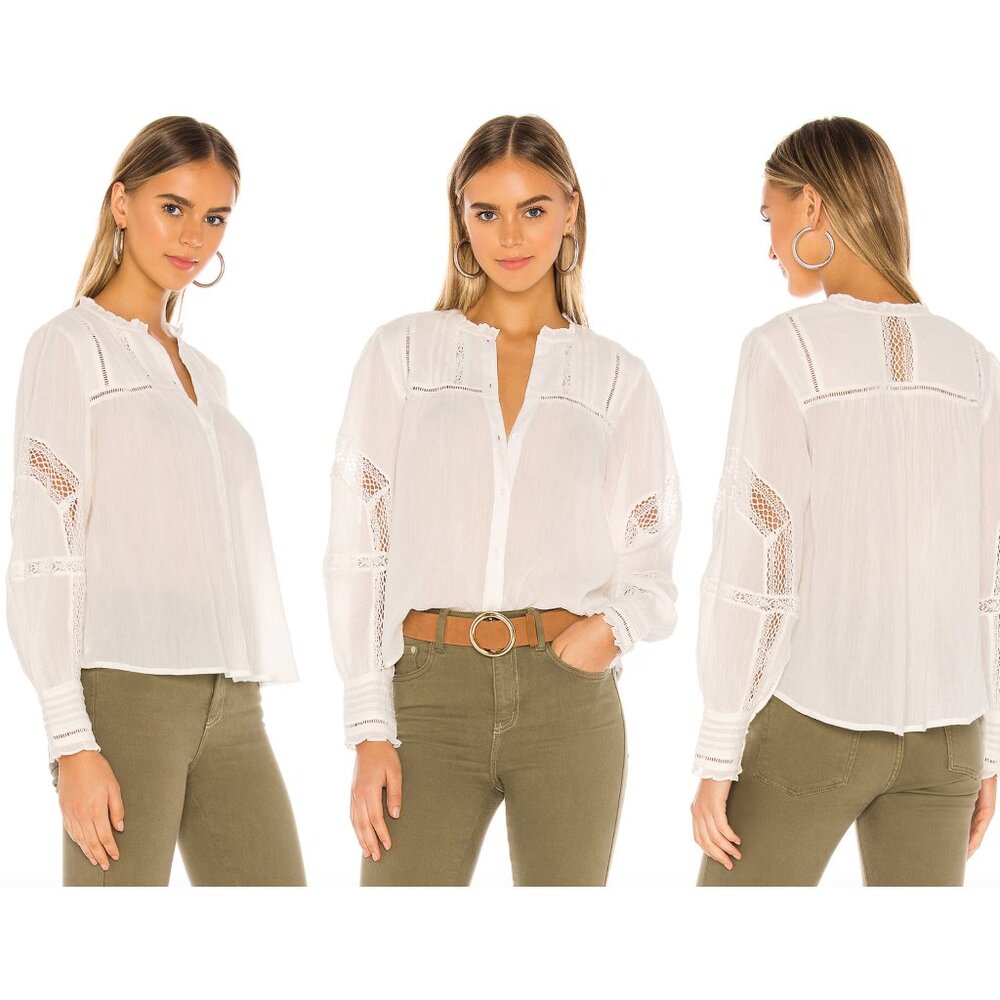 Free People Emma White Button Down Shirt